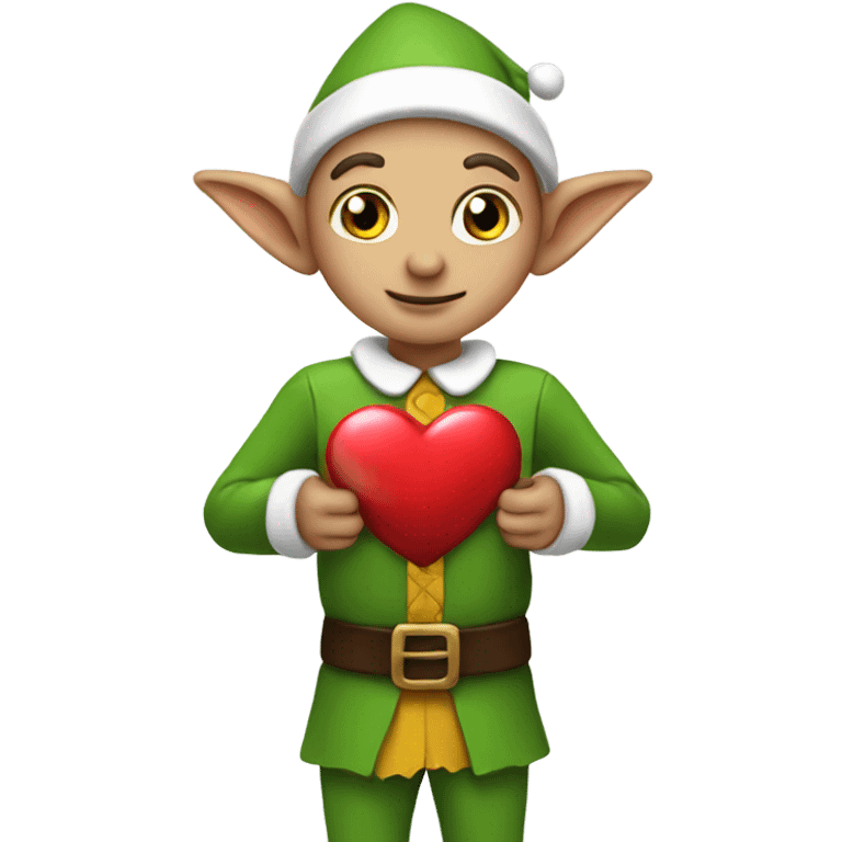 Elf stealing a heart emoji