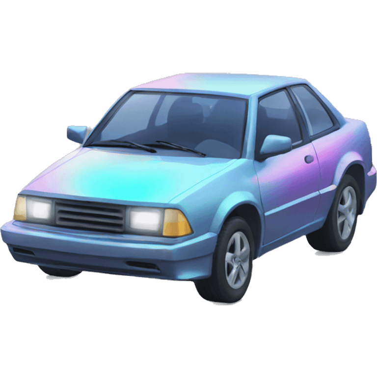 Holographic car emoji