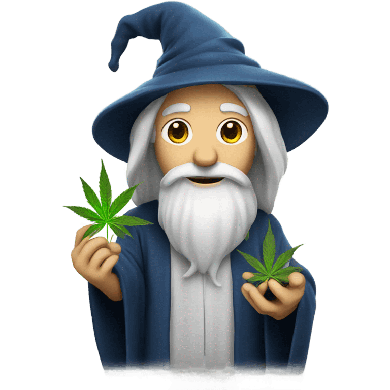 Wizard with marijuana leaf emoji