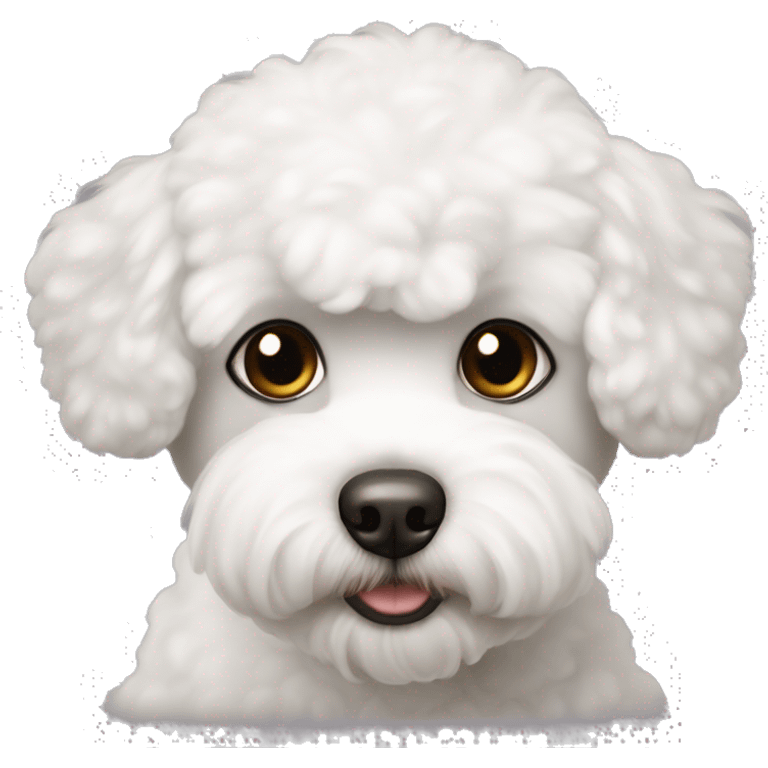 Little bichon maltés male with dark brown eyes  emoji