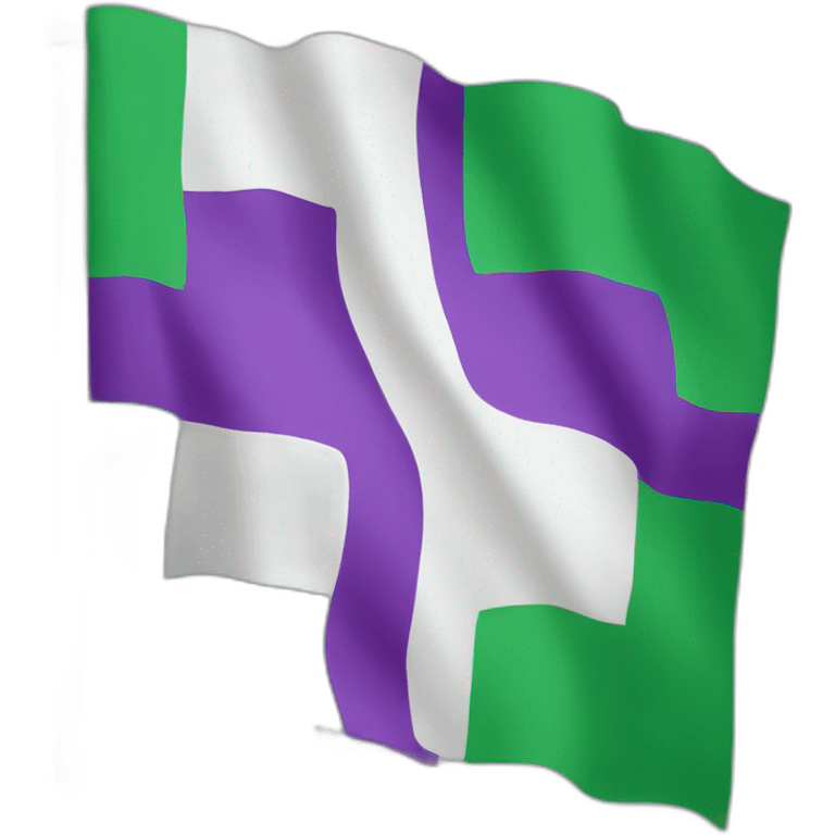 drapeau vert blanc violet emoji