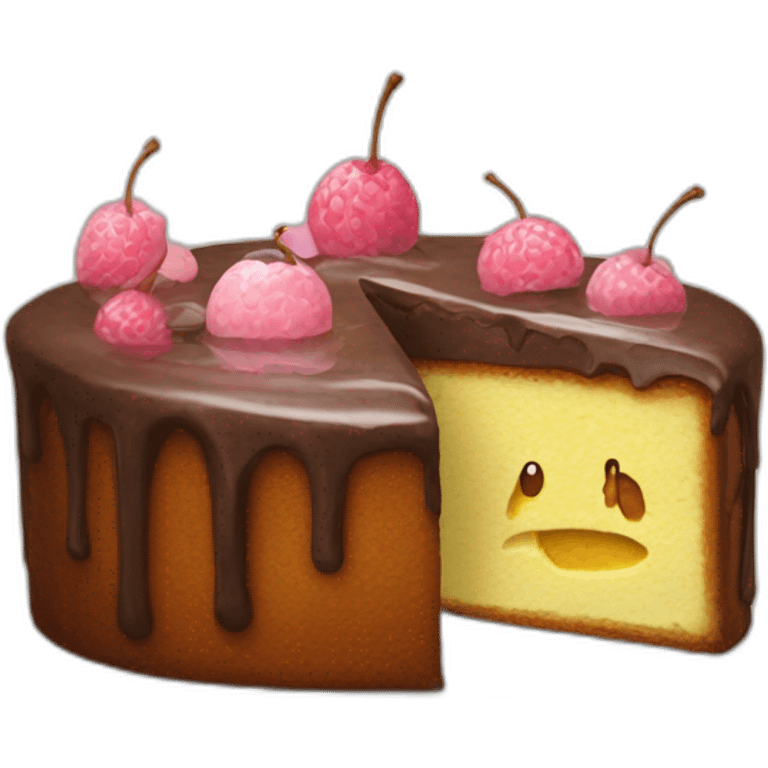 Gâteau sur une poubelle emoji