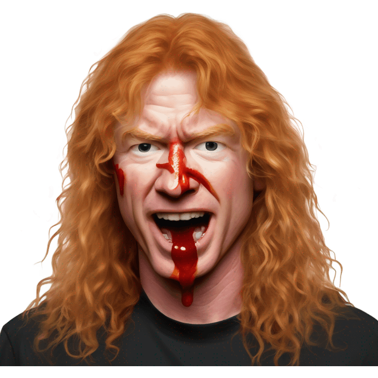 dave mustaine with ketchup on his face emoji