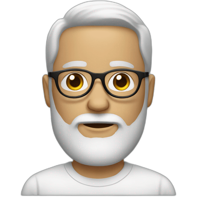 White man with a beard and round glasses emoji