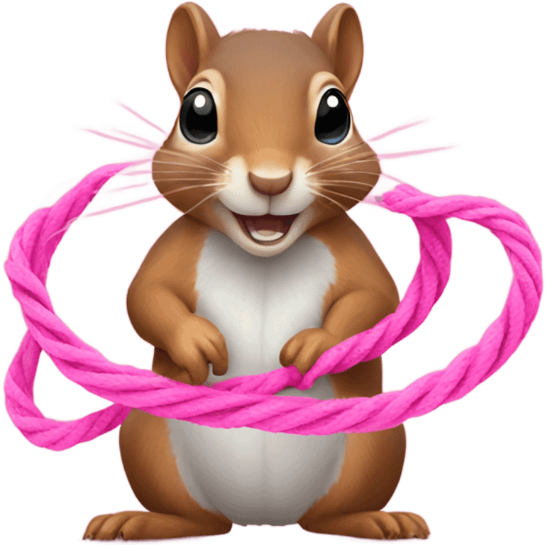 Squirrel wearing a pink rope emoji