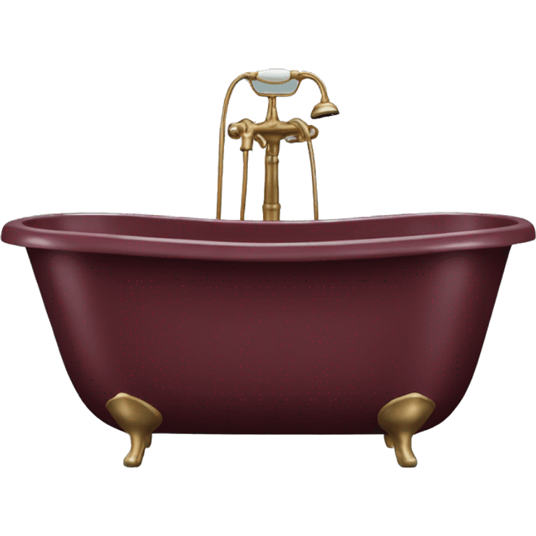 realistic burgundy bathtub emoji