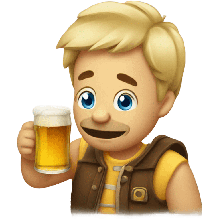 Emoji drinking beer emoji