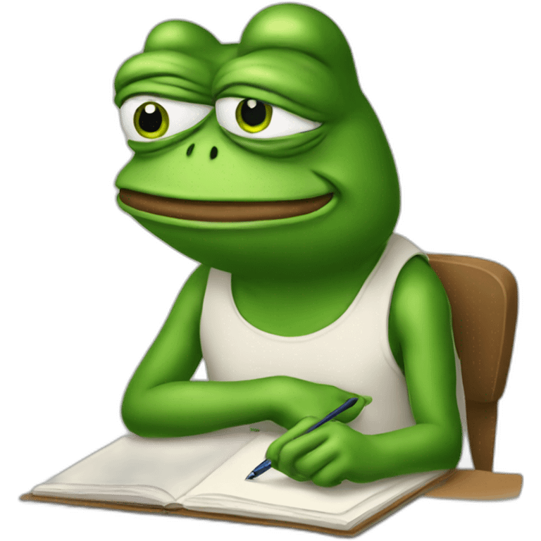 pepe the frog taking notes emoji