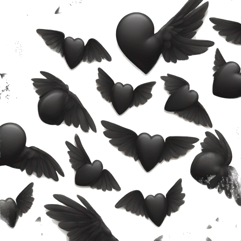 Black heart with wings and horns emoji