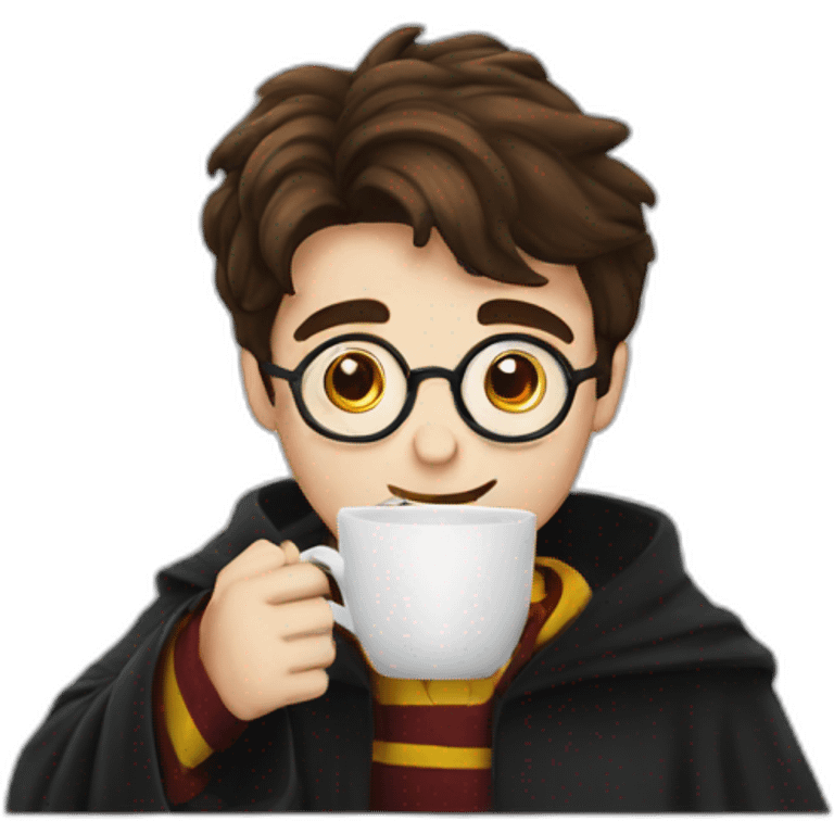 Harry Potter drinking coffee emoji