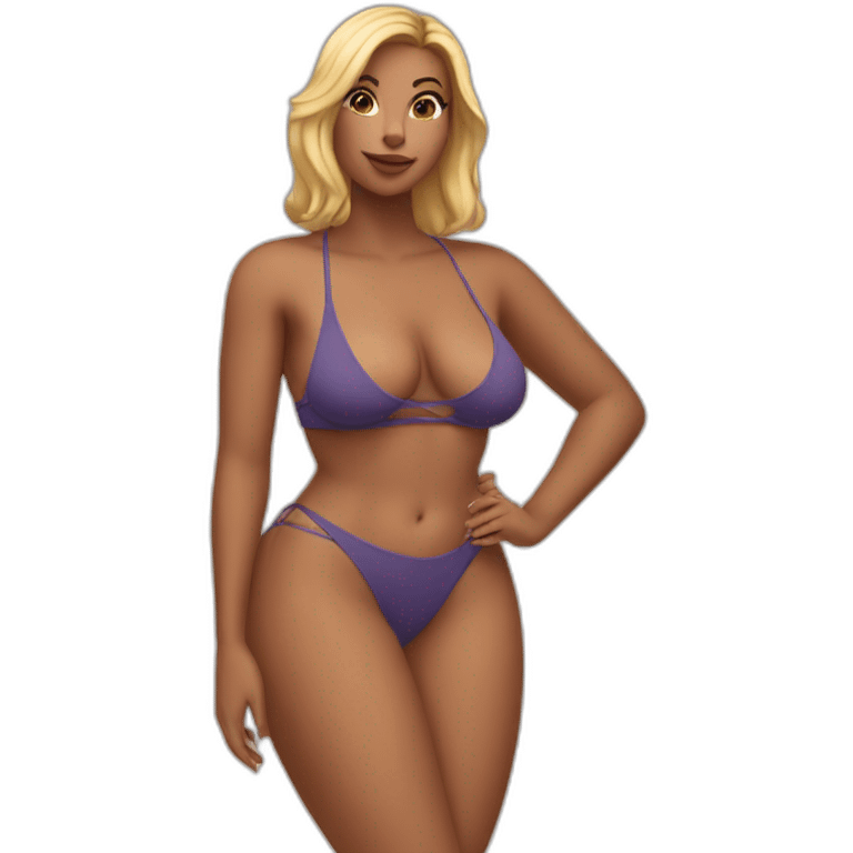 Slim-thicc Caucasian woman bikini pose (beach body) emoji