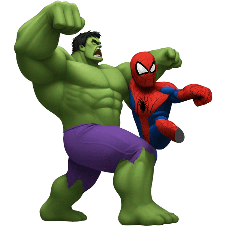 Hulk fight to spiderman emoji