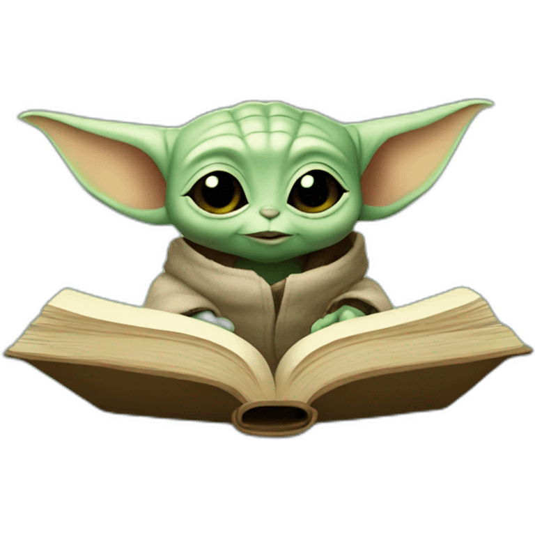 Baby yoda reading a book emoji