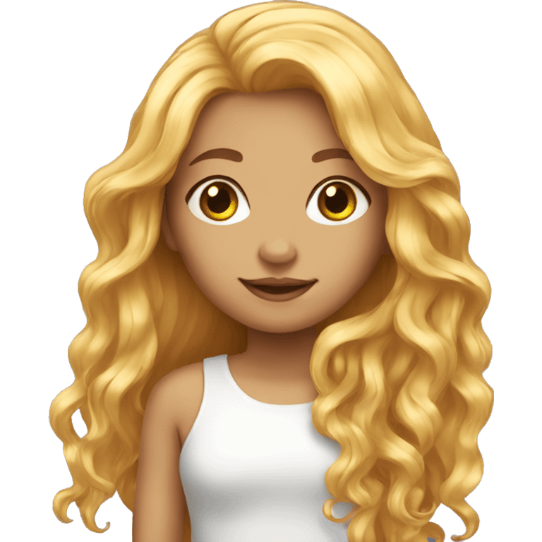 Pretty girl with long golden hairs  emoji