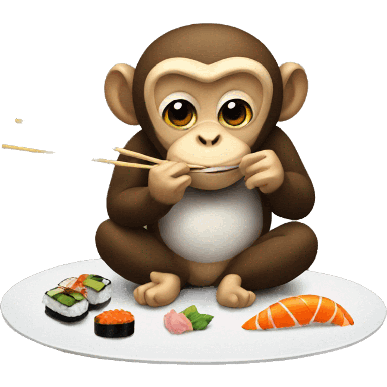 Monkey eating sushi emoji