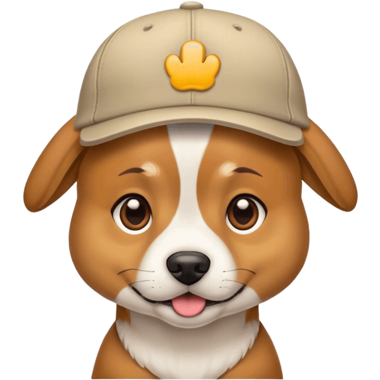 perro con una gorra emoji