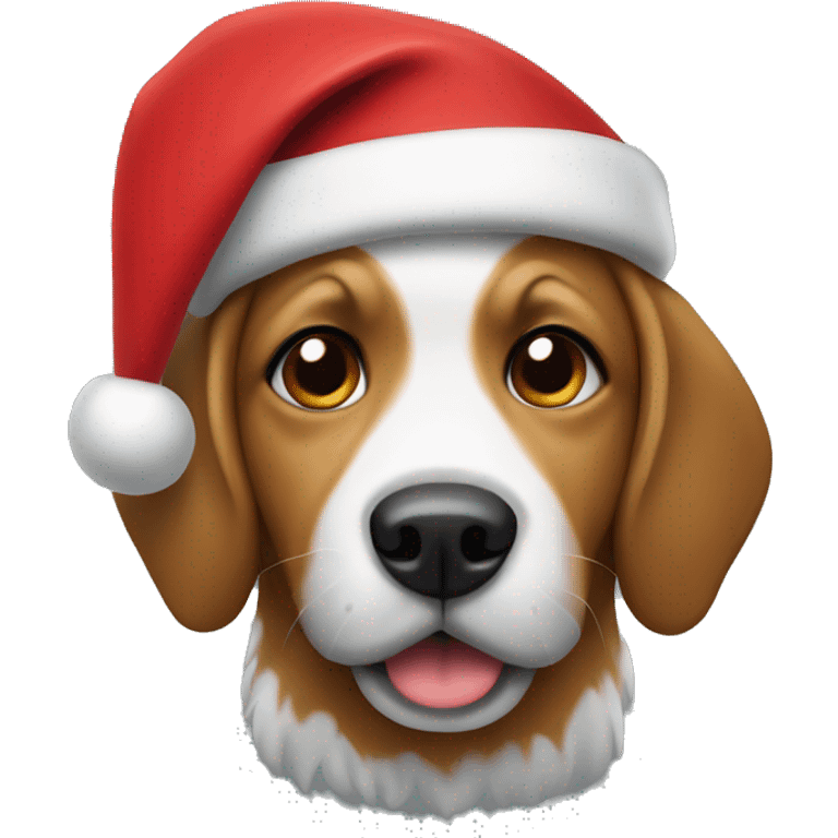 dog wearing santa hat emoji