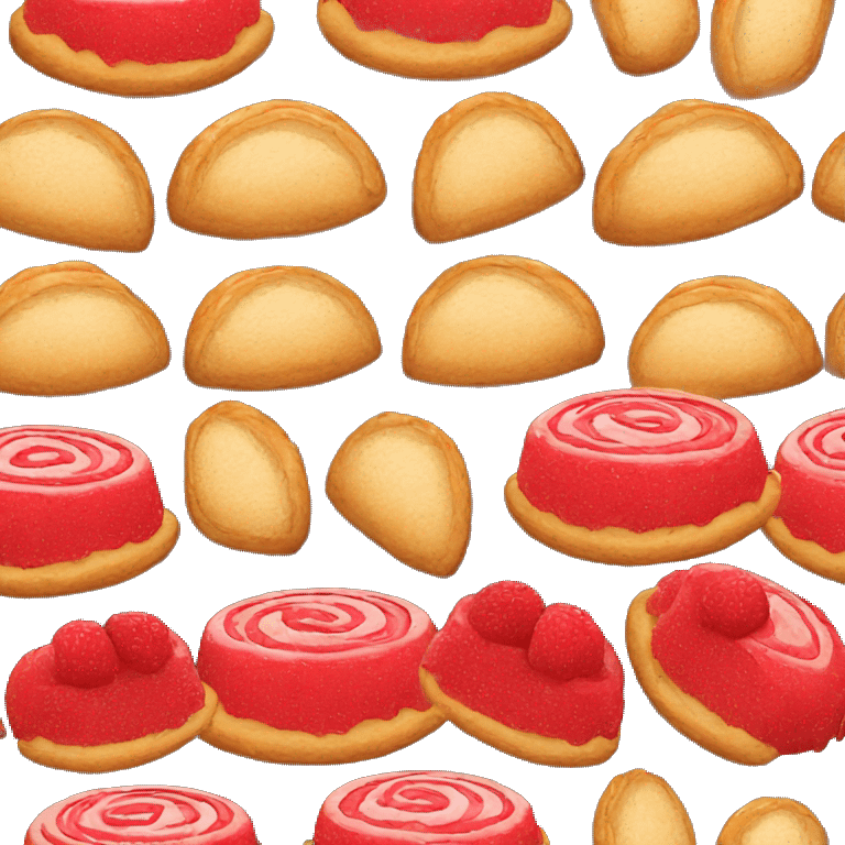 red pastry on black background emoji