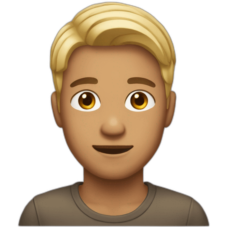 A tan skin male young adult with half-blond hair. emoji