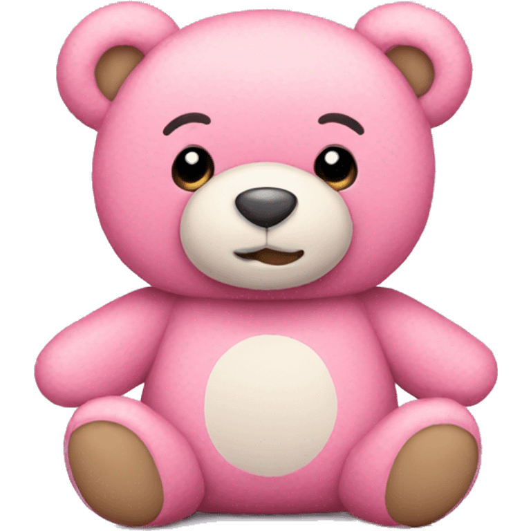 pink teddy plush bear  emoji