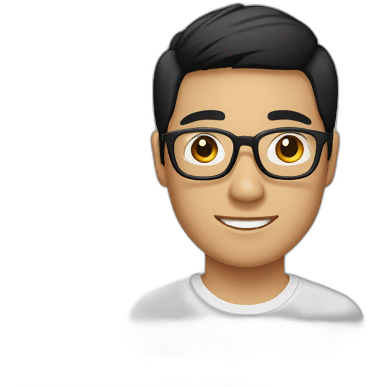 southeast asian male with glasses and black hair emoji