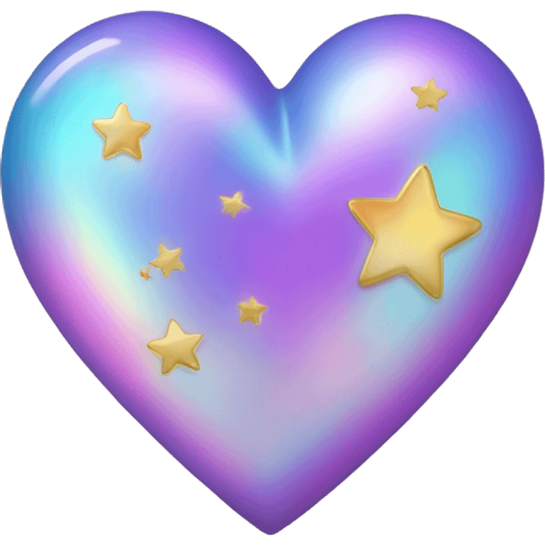 Iridescent heart with stars emoji