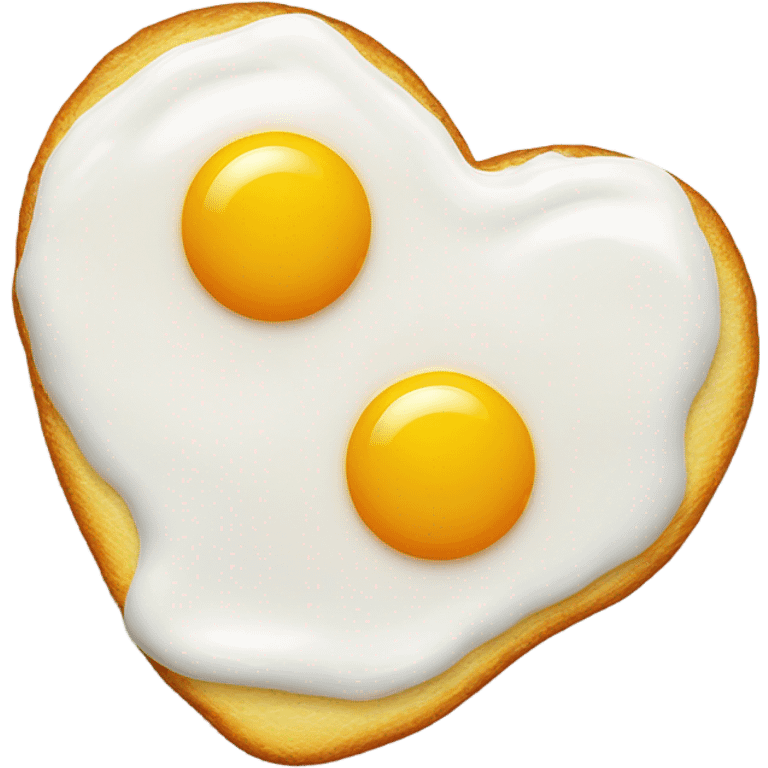 fried egg in the shape of a heart emoji