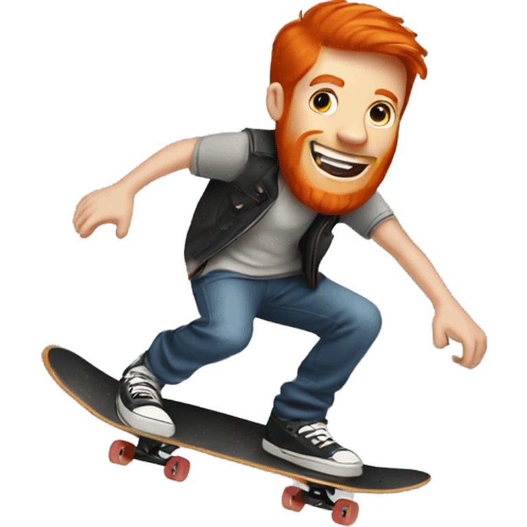 a redhead male riding a skateboard emoji