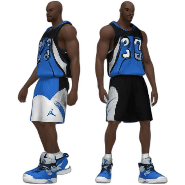 Reebok puma shaq attak black and blue emoji