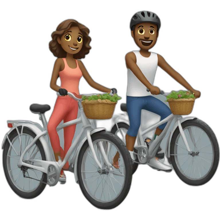 couple biking emoji