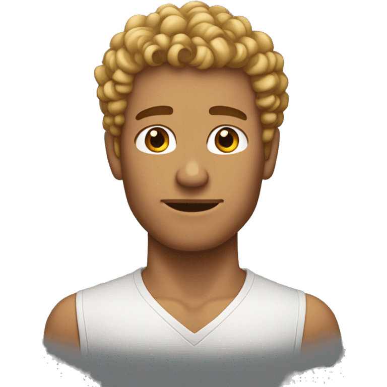 a tanned skin man with short taper curly hair emoji