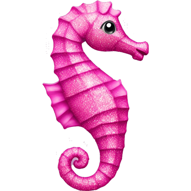 Pink glittery seahorse  emoji