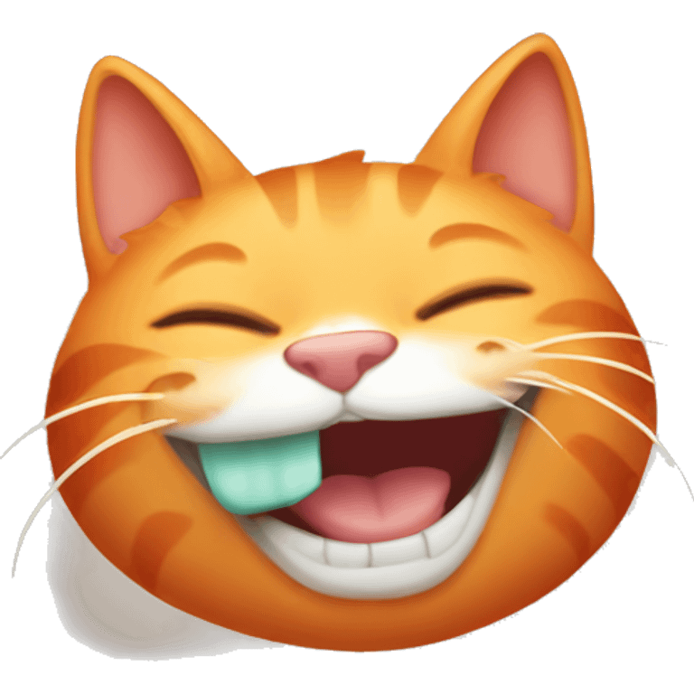 orange cat laughing emoji