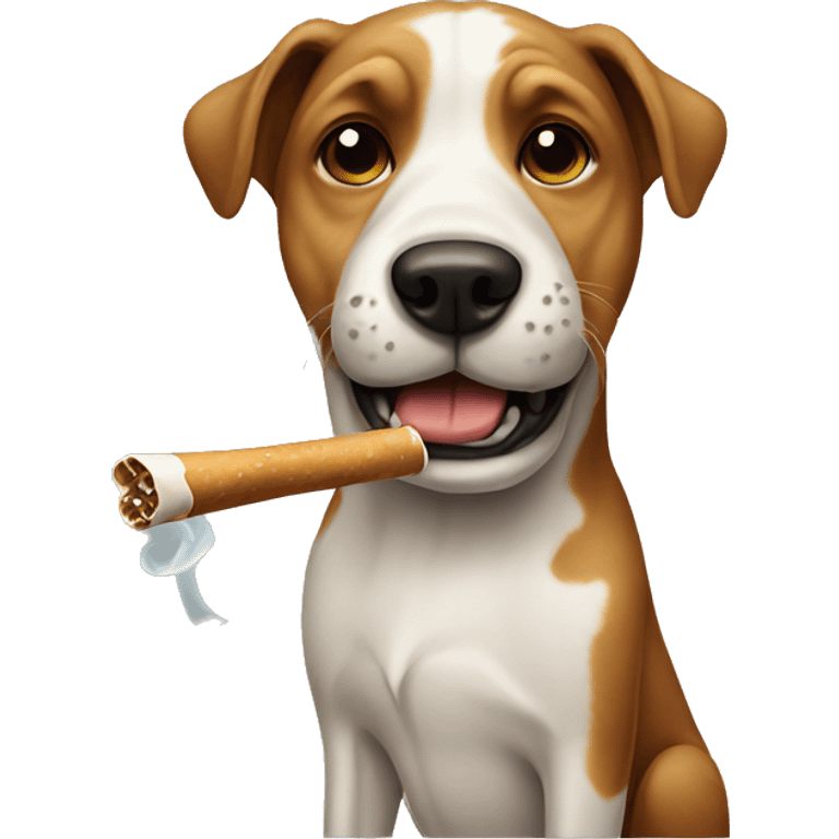 Dog smoking a bone emoji