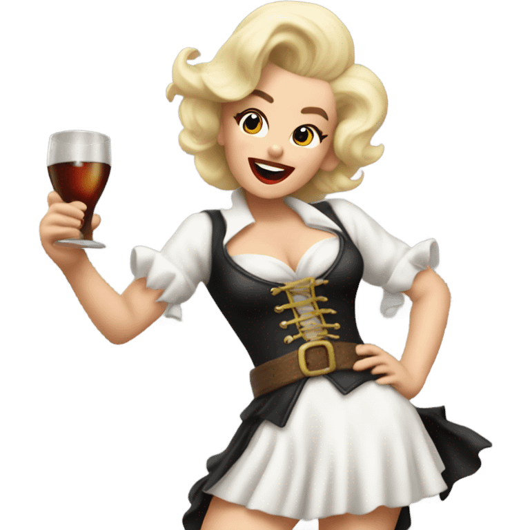 Marilyn Monroe pirate girl cheers emoji