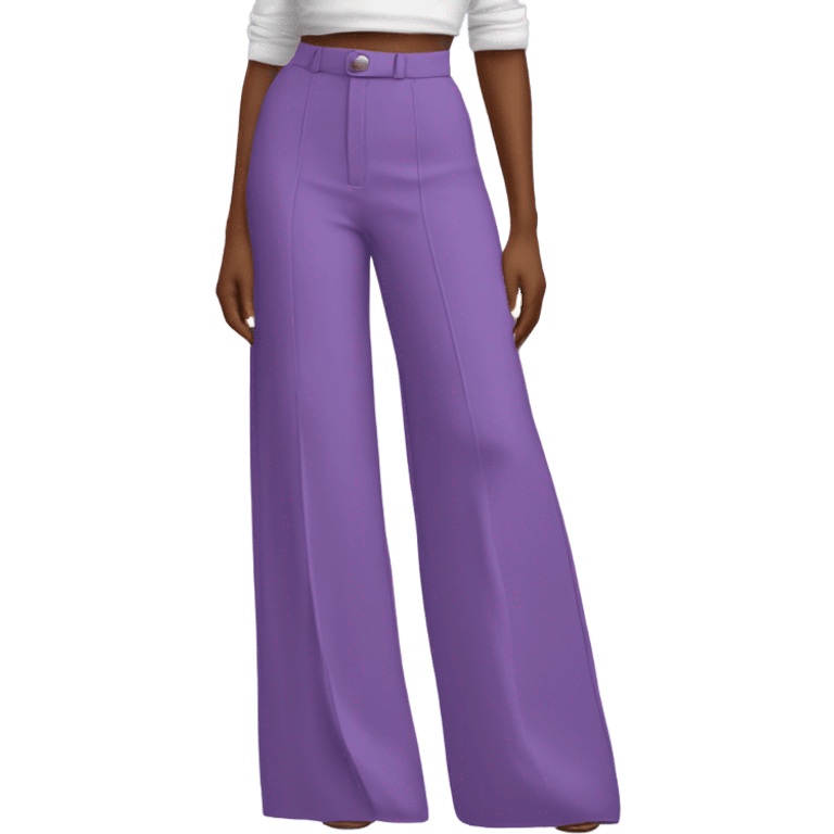 Realistic isolated pair of high waist long wide leg dressy casual pants in purple emoji