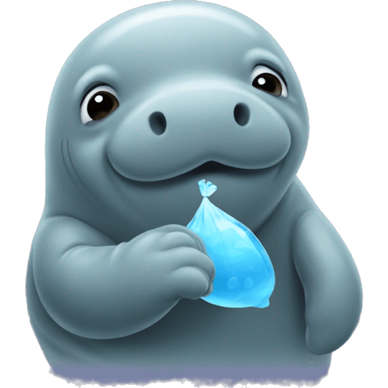 a manatee blowing a kiss emoji