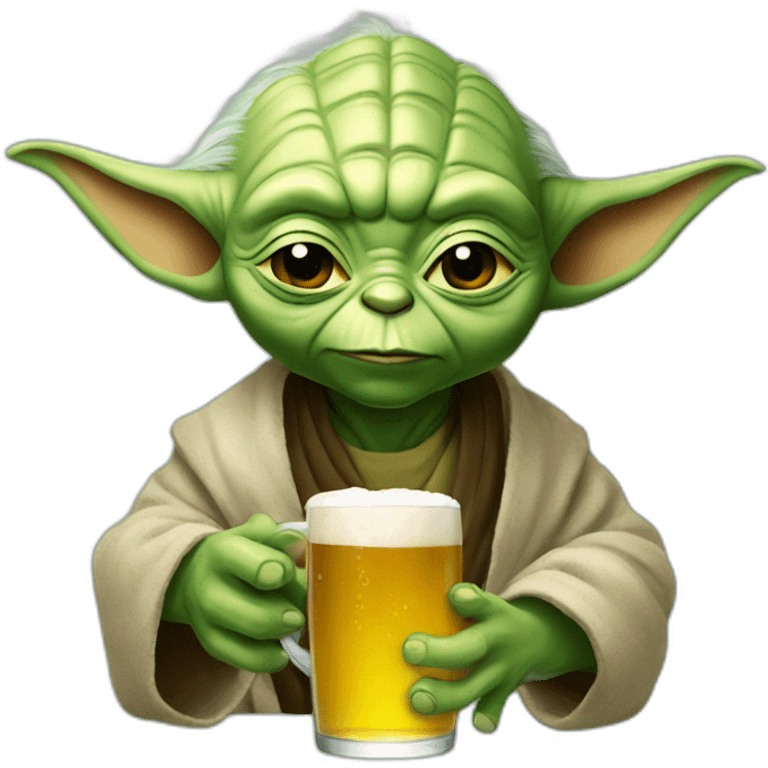 Yoda drink a beer emoji