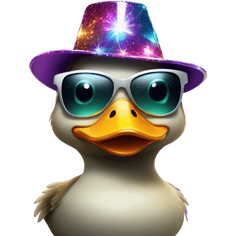 Duck at disco party emoji