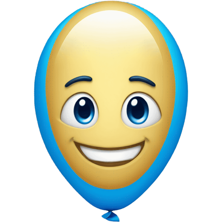 Blue smiling balloon  emoji