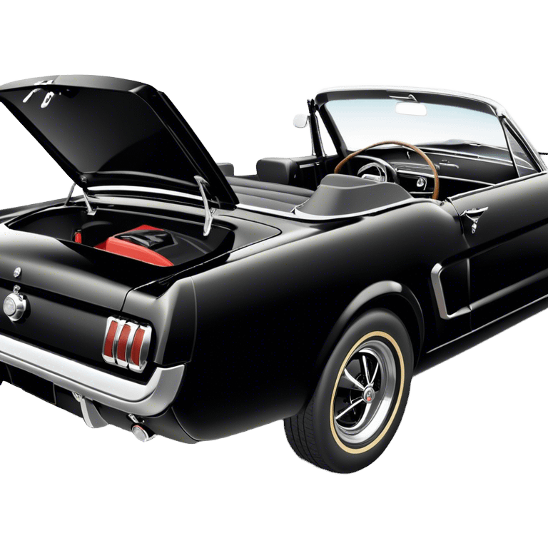 Black 1965 Ford Mustang Side Rear view emoji