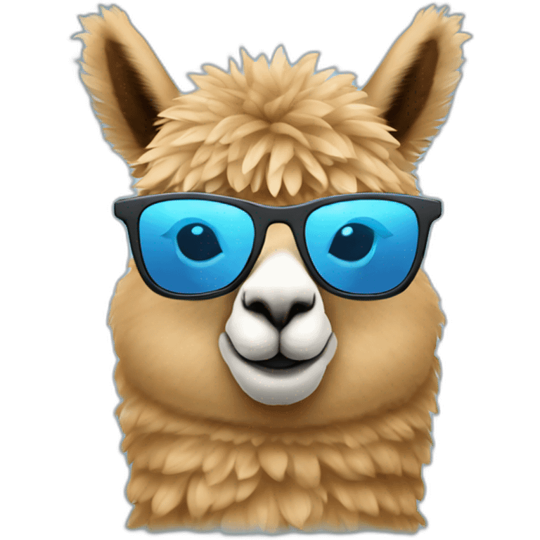 alpaca-with-sun-glass-and-light-blue-shirt emoji