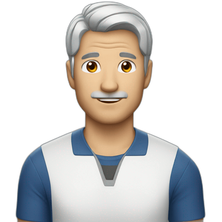 trainer man with short gray hair emoji