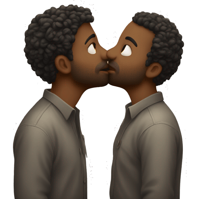 2 men kissing lots of love emoji