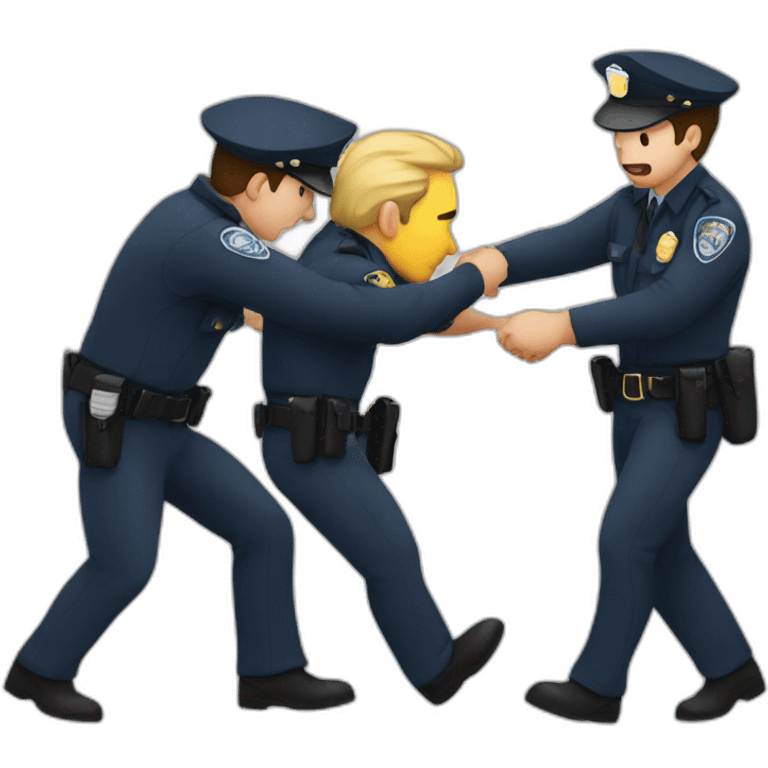 A policeman arresting a criminal  emoji