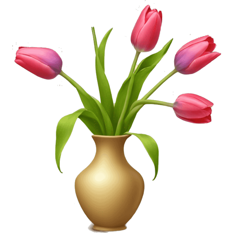 Vase with tulip flower emoji