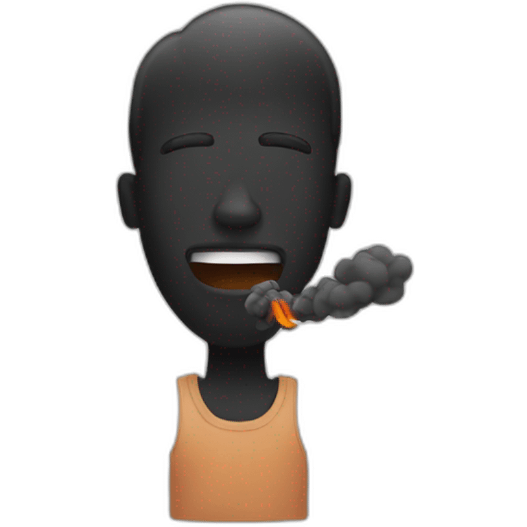 a black meat smoker in the backyard emoji