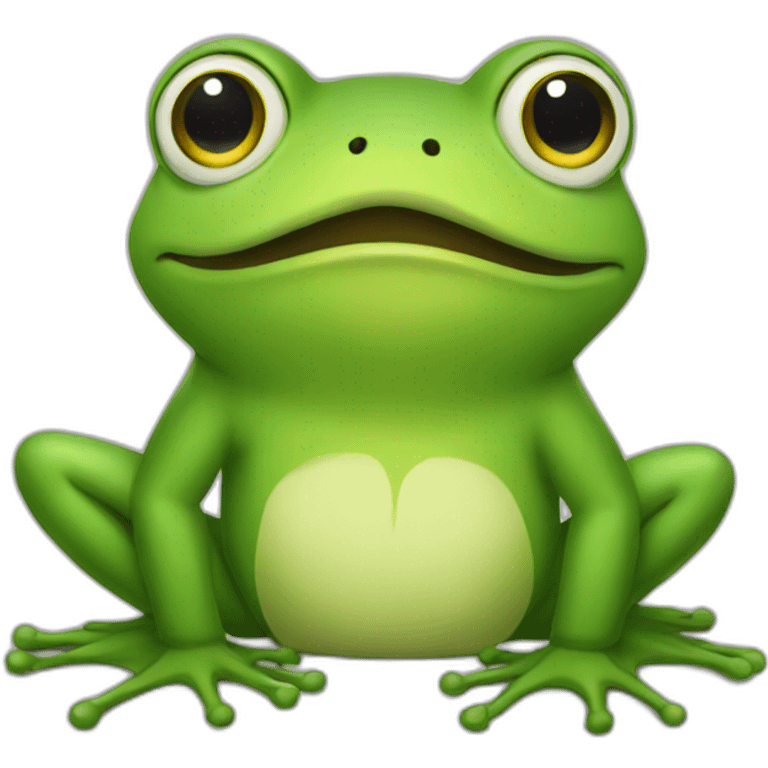 a frog feeling safe emoji