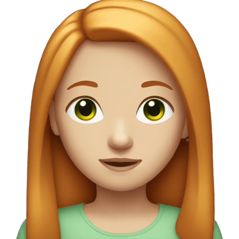 Girl with straight ginger hair and green eyes emoji