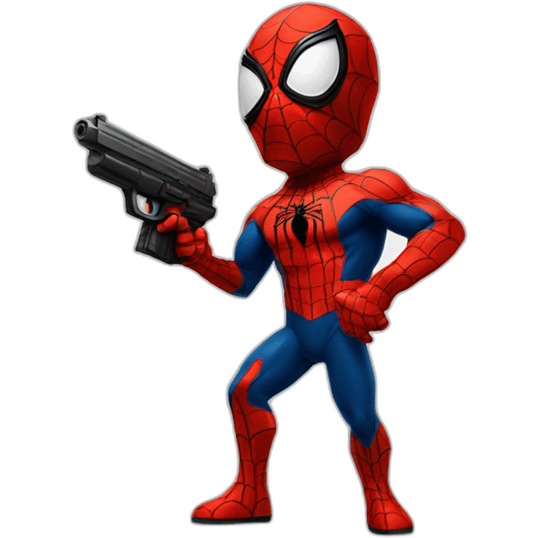 Spiderman avec un gun emoji